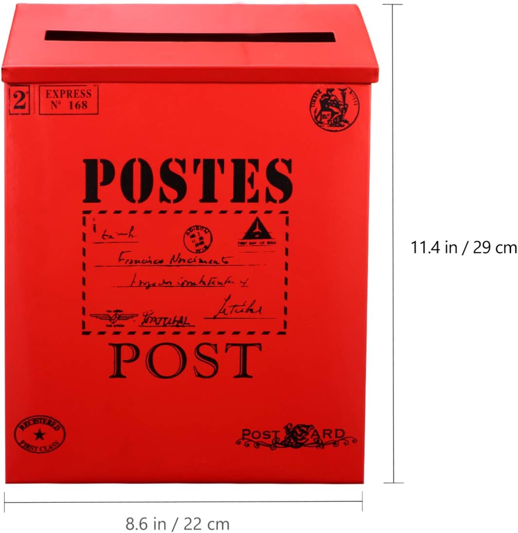 1pc Box Retro Tin Mailbox Photo Supply Letter Case Decor Newspaper Case Ornament Decor for Photo Home Decoration