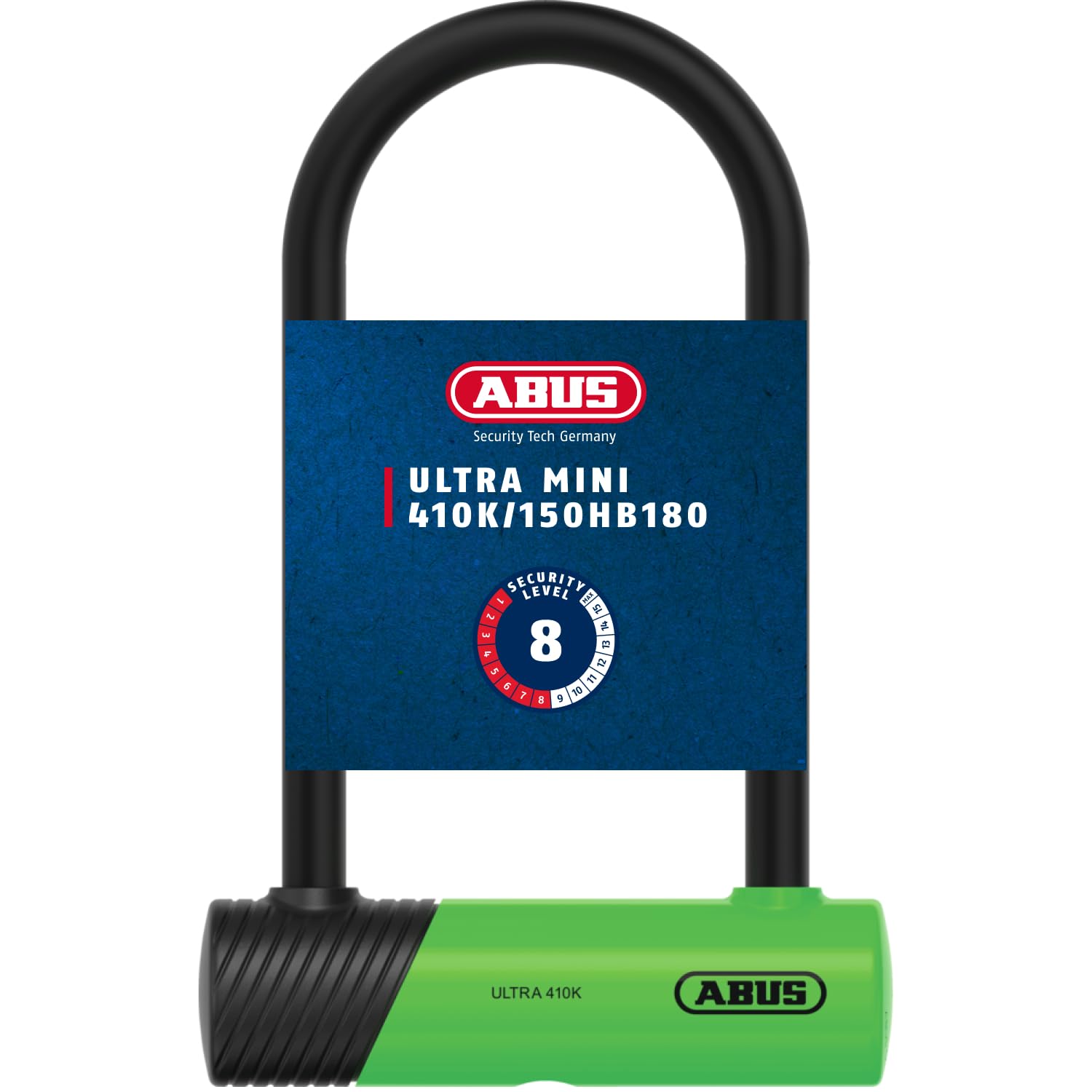 ABUS Bügelschloss 410K Ultra für Fahrrad und E-Scooter - handliches und robustes Fahrradschloss mit praktischer Halterung zum Transport - Fahrrad-Zubehör