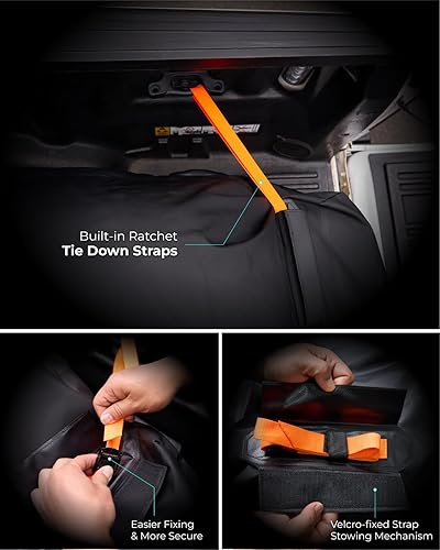 Miniatura 3 de Bolsa para caja de camión, 100% impermeable, se adapta a cualquier tamaño de camión con 4 asas, 4 correas de amarre de trinquete integradas, 26 pies