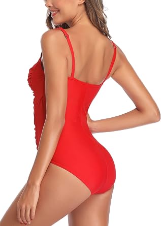 Womens One Piece Swimsuit Ruched Tummy Control Swimming Costume