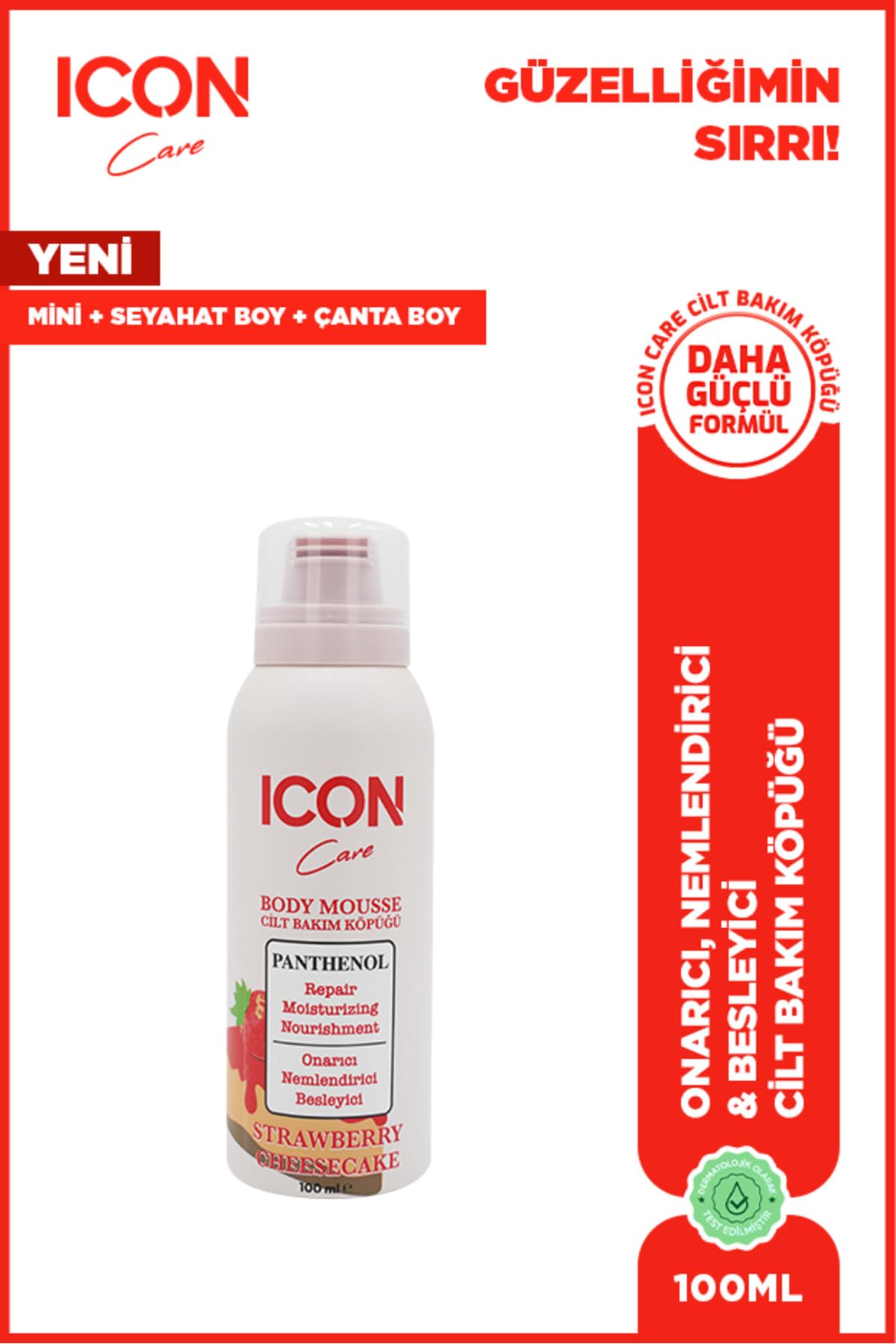 ICON Care Cilt Bakım Köpüğü Strawberry & Cheesecake 100 ml- 2'Lİ SET