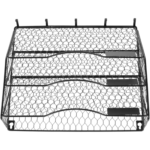 Rangement mural pour dossiers suspendus et magazines en fer noir