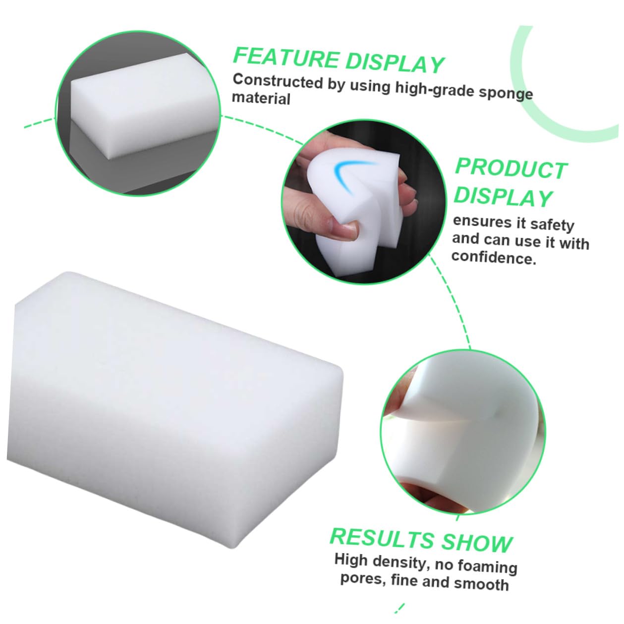 GARVALON 20 pièces Éponges de Nettoyage Multi-usages Non Rayantes pour Cuisine et Maison Anti-Rayures Blancs Nettoyage de Vaisselle Surfaces et Murs