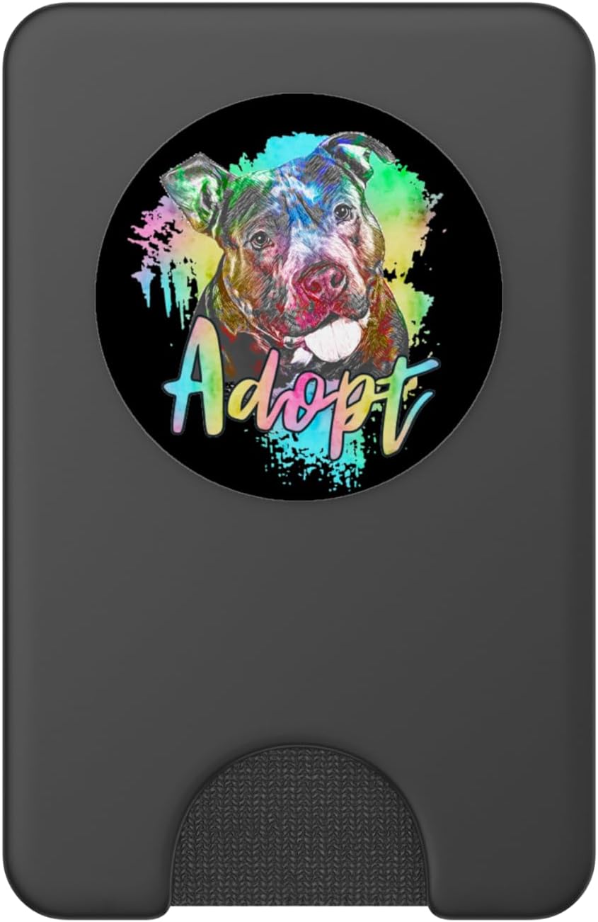 Pitbull Rescue Dogs - Adopt don't shop Pit Bull lover PopSockets PopWallet for MagSafe