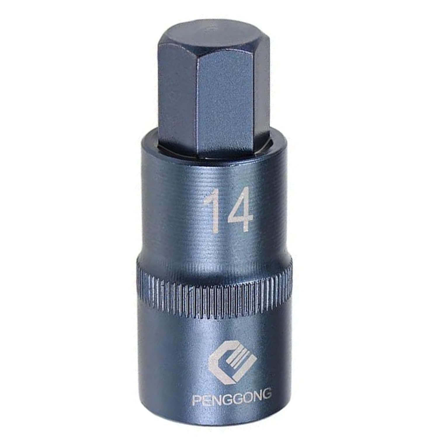 Juttzzei 1/2" Drive H14 Hex Bit Socket, 14mm Allen Key Square Socket, Premium S2 Steel H14 Hex Bit with 2" Length
