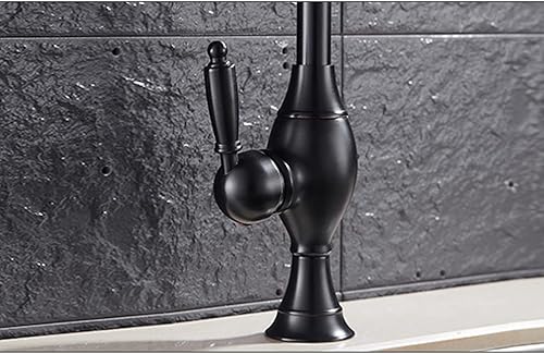 Miniatura 7 de Kitchen Faucet Single Handle 360° Rotation Kitchen Sink Faucet Deck Mounted Hot and Cold Water Kitchen Faucets Brass Black Commercial Kitchen Sink