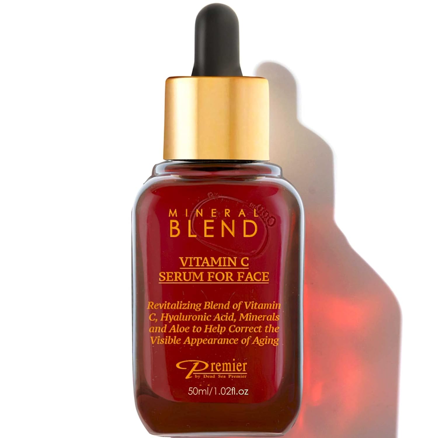 Vitamin C Serum for Face with Hyaluronic Acid & Rose Hips oil – Natural & Organic Anti Aging facial serum, Mineral Blend by Premier Dead Sea 1.7 Fl.Oz