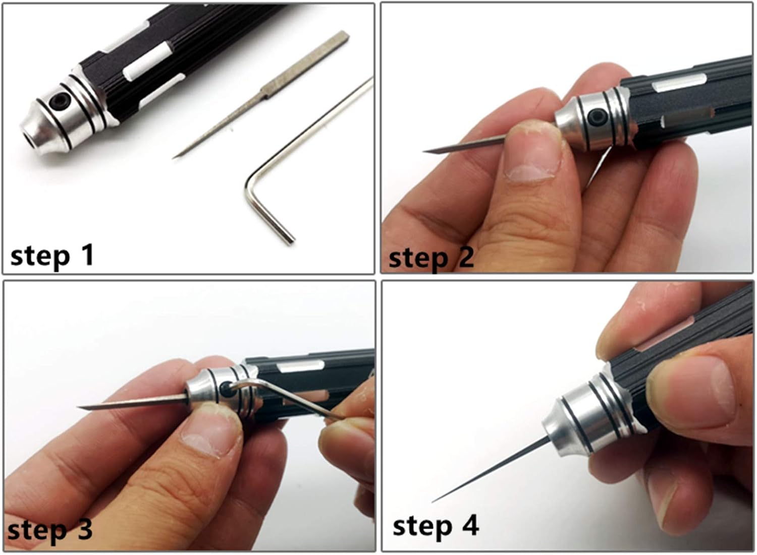 ANSAI Model Scriber Laser Mark Blades 0.2/0.4/0.6/0.8/1.0 mm with Rubber Cap + Carving Masking Tape 3mmx30m,Scribing line, For Engraved,Panel line