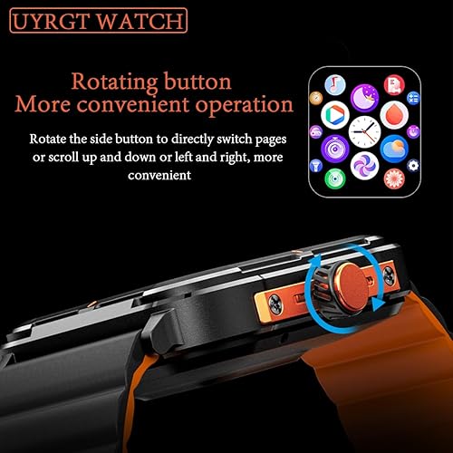 Miniatura 3 de Reloj inteligente deportivo y resistente para hombres y mujeres, marco de aleación de aluminio CNC, pantalla táctil completa de 1.83 pulgadas,