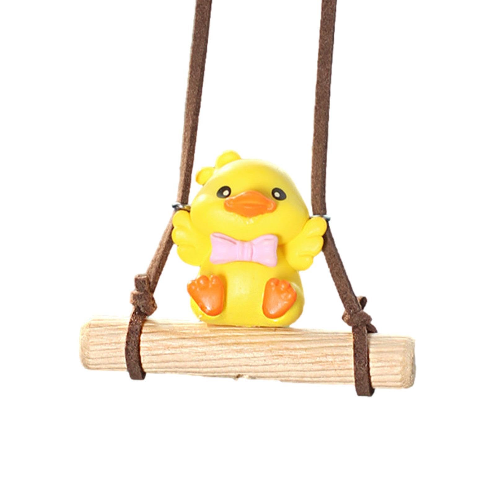 Teksome Car Dangle Accessories,Rearview Ornament Swing Duck | Animal Pendant Decorations, Auto Interior Accessories Car Charm