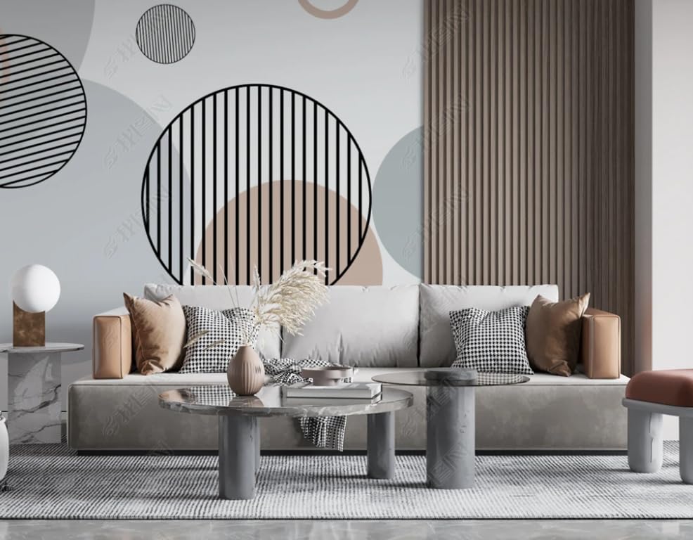 Papier peint intissé géométrique grand format au design épuré 300cm