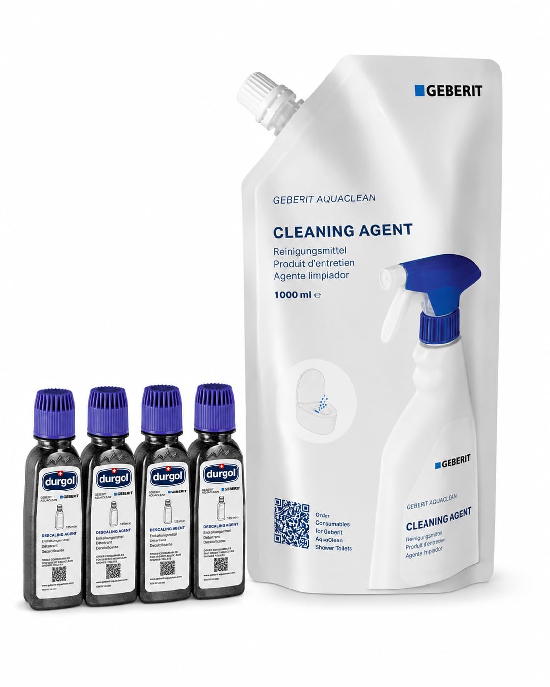 Geberit AquaClean Pflege-Set 1 L Reiniger + 4 Entkalker