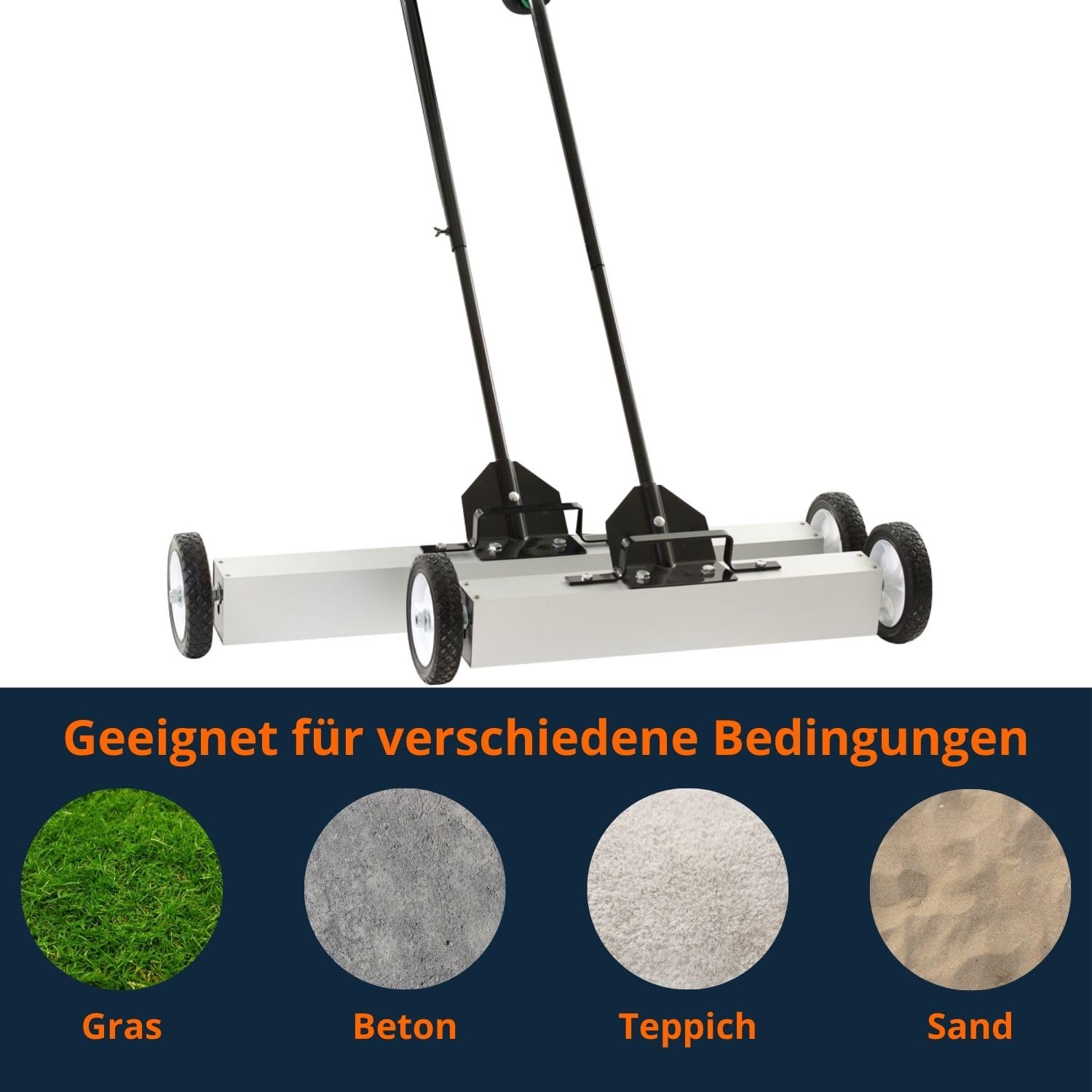 Magnetar Magnetbesen - 45 cm - Magnetischer Bodenkehrer - Magnetic Broom - Spänesammler - Magnet Besen Stark - Magnet Kehrmaschine - Magnetic Sweeper