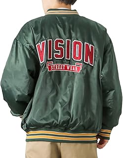 [ヴィジョンストリートウェア] ブルゾン M L XL 4色展開 リバーシブル キルト 袖口リブ ブランドロゴ ワッペン 刺繍 ポケット スタジャン ジャケット アウター メンズ