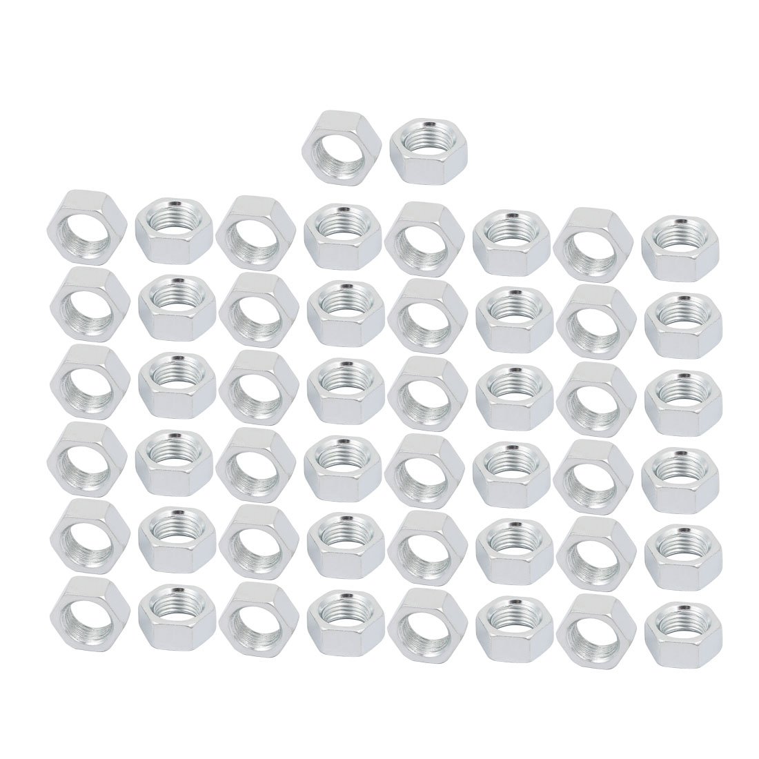 50 Dadi Esagonali M10 X 4 Mm – Filettatura Femmina, Passo 1 Mm, Metallo, Uxcell, Nuovi