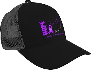yruoout Adjustable Hope for A Cure Hodgkin S Lymphoma Awareness Baseball Cap for Men Women Hats Casual Breathable Mesh Caps Trucker Hat Black, Black, One Size