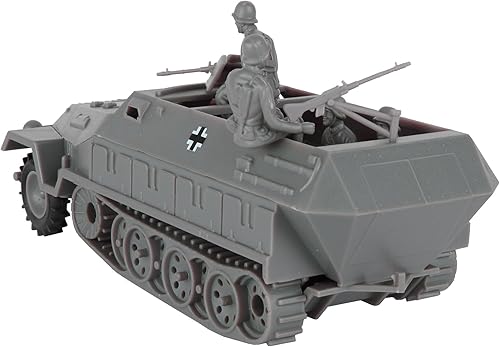 Miniatura 3 de BMC CTS WW2 German Hanomag Halftrack - 5 piezas de plástico gris ejército hombres vehículo blindado