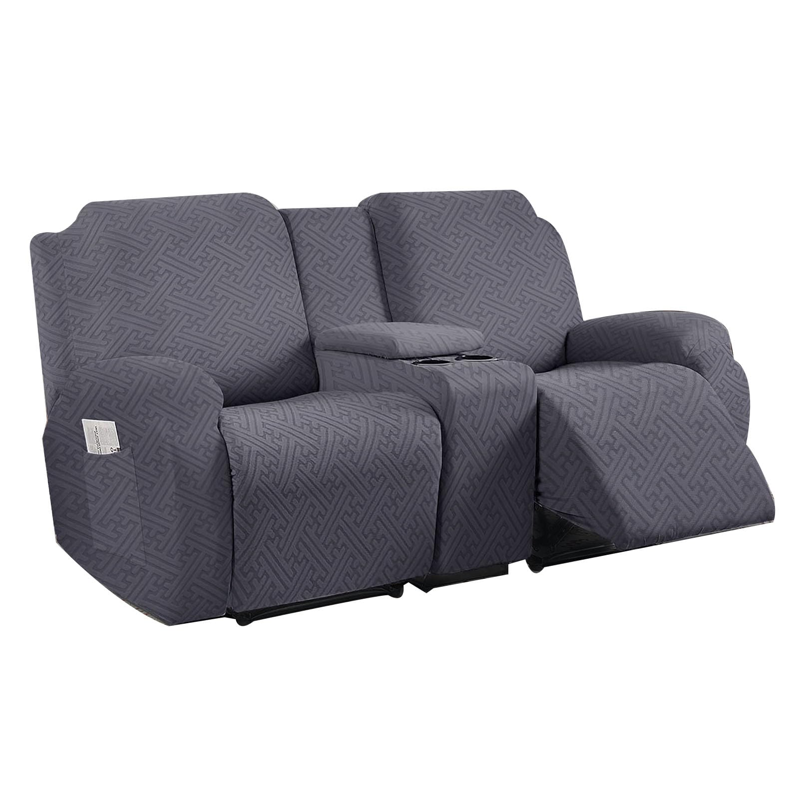 Recliner Loveseat Cover with Center Console Slipcover Stretchy All-Inclusive Cover Four Seasons Universal Anti-Cat Scratching Recliner Cover for 2 Seater