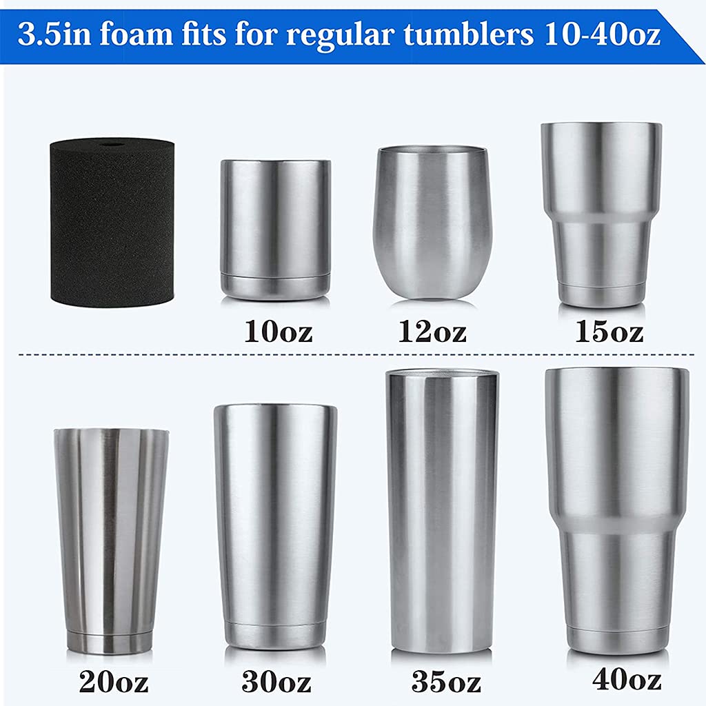 XISAOK 6-Piece Black Foam Cup Turner Inserts For 10oz-40oz Tumblers - Fits 3/4 Inch PVC Pipe