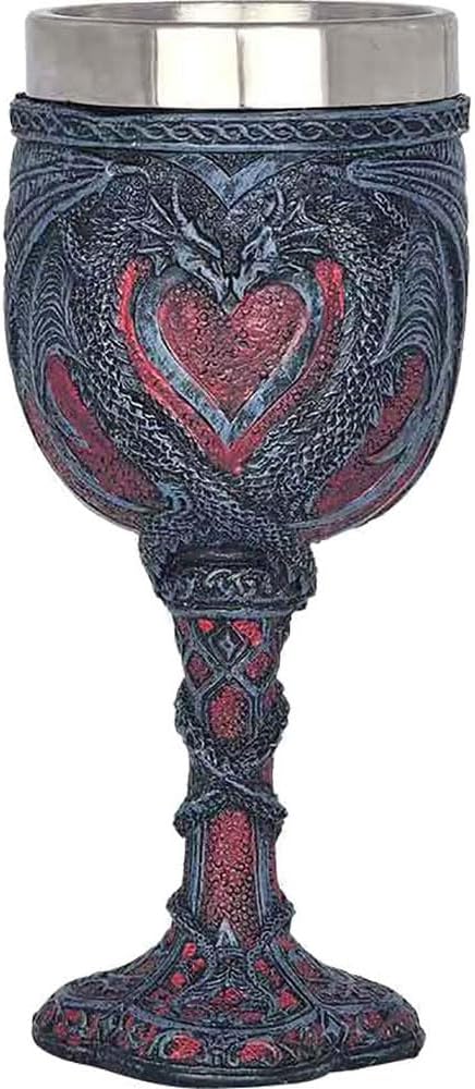 CUZOKOLA Medieval Double Dragon Wine Chalice Goblet | Dungeons with Dragon Cup for Party Decorations -Novelty Gothic 7oz Stainless Steel D&D Celtic Chalice Dungeons with Dragons Gifts for Men&Women
