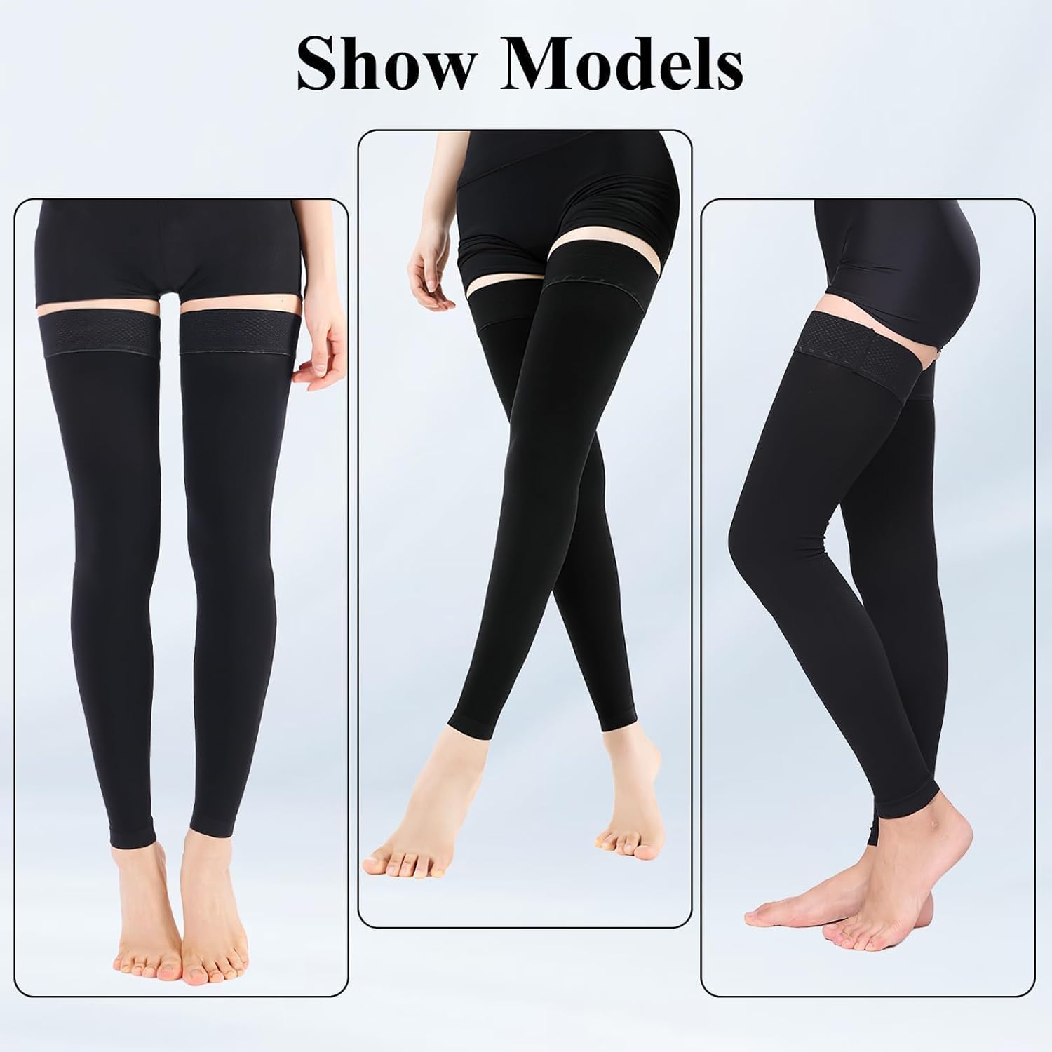 Medical Thigh High Compression Socks,for Women & Men,20-30 MmHg Support Stockings Varicose Veins Compression,Leg Sleeves Footless Hose Legs Open Toe for Relief Shin Splints,Edema,Swelling - Image 6