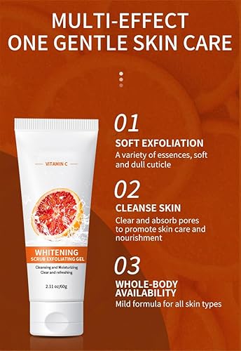 Miniatura 2 de Gel exfoliante naranja, gel exfoliante facial y corporal, exfoliante facial hidratante de limpieza profunda.
