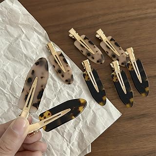 8pcs No Trace No Bend Hair Clips for Styling Bang Barrette Tool for Makeup Hairstyle Accessories for Women(Dark Brown and Light Brown)