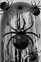 Vista 4 de 12 globos de araña negra de Halloween, globos gigantes de 33 pulgadas y de 17.2 pulgadas para decoración de Halloween, día de muerte, Año Nuevo