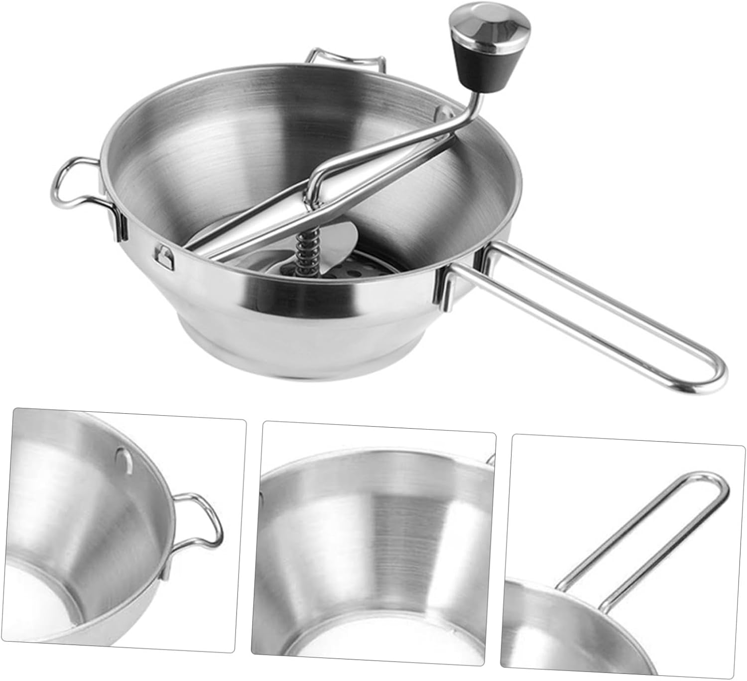 Uonlytech Stainless Steel Potato Ricer Masher with Comfortable Non-slip Handle for Easy Vegetable and Fruit Puree Manual Kitchen Press Tool for Mashed Potatoes Pumpkin Carrot and Yams