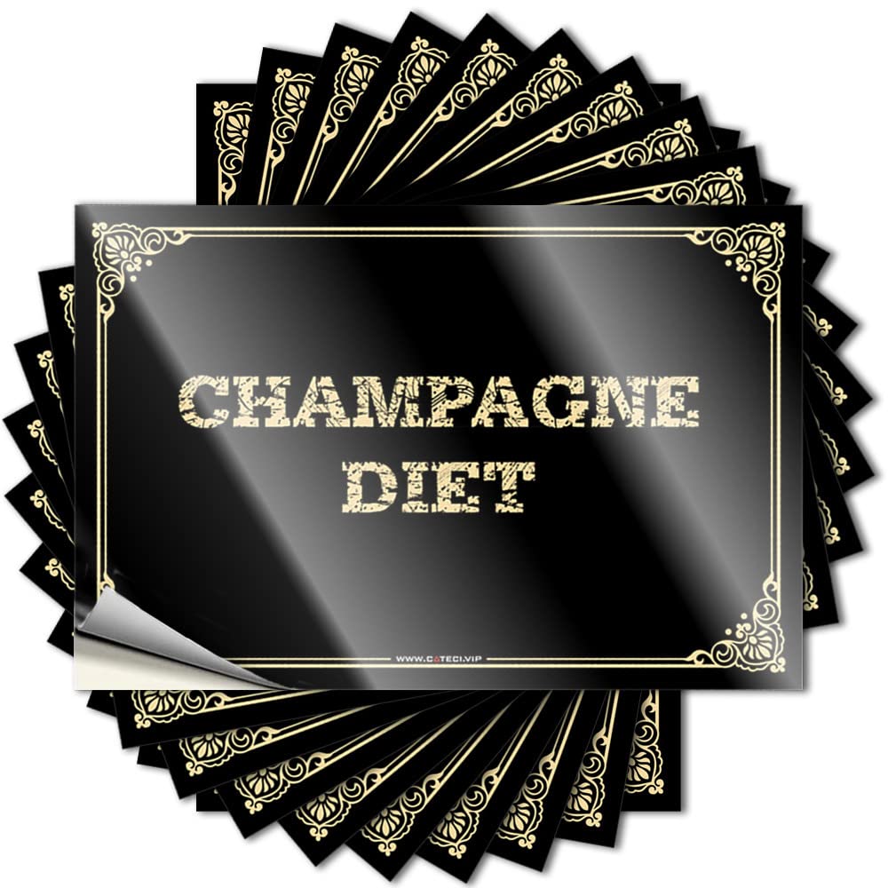 Decals - Vintage Garage Champagne Diet for Beer Funny Bumper Sticker(6X9CM)