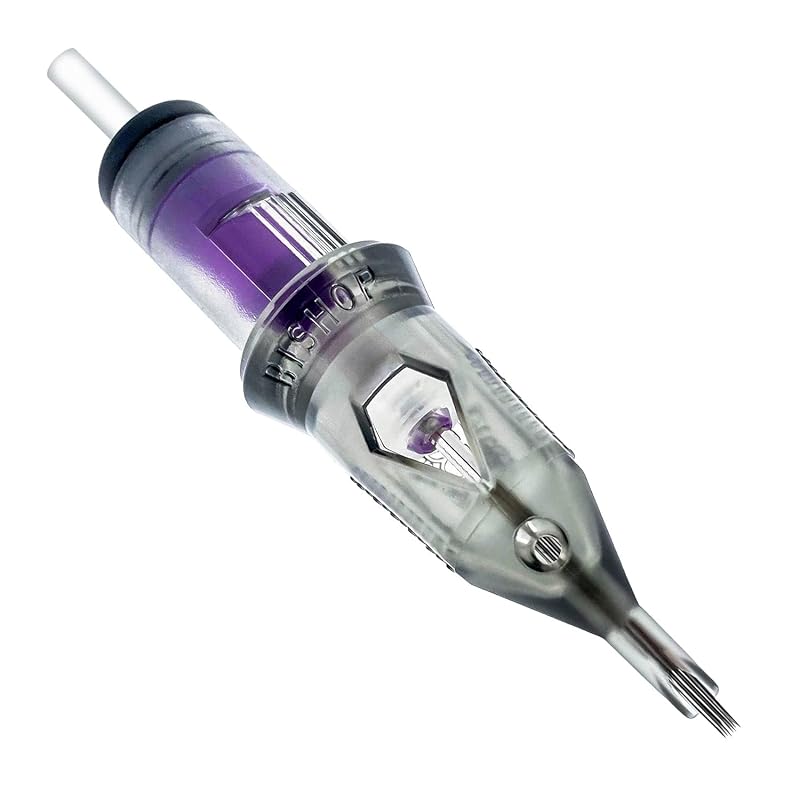 Cartuchos Bishop Tattoo Da Vinci V2 Regular 12 Gage com 14 pinos Round Shader Long — Pacote com 20