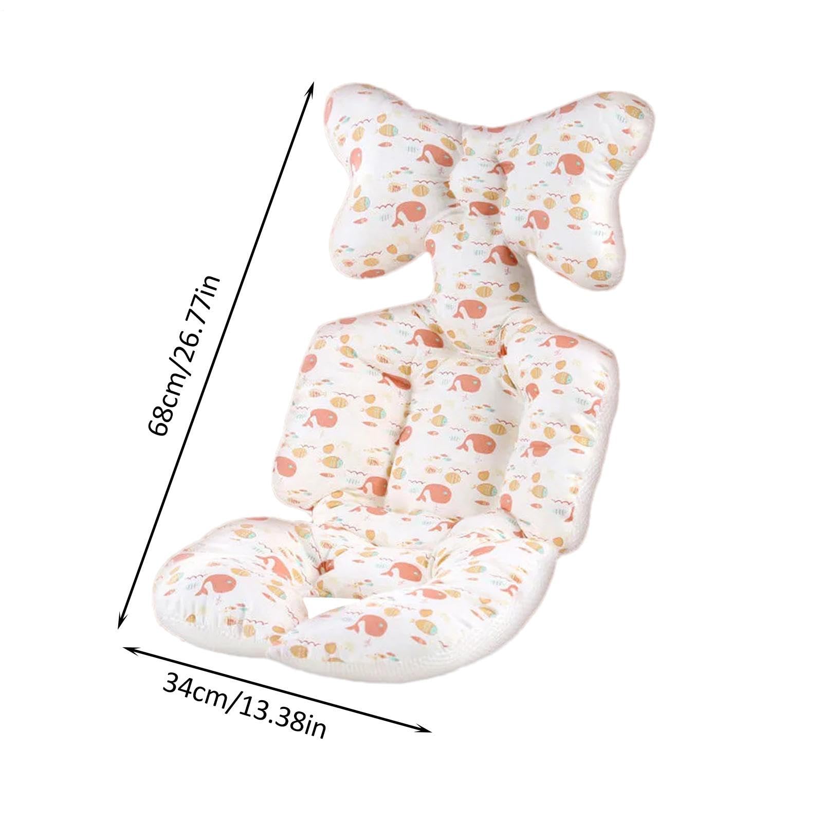 Cojín de asiento de coche, inserto de asiento de coche para recién nacidos | suave y transpirable, cojín de apoyo para la cabeza y el cuerpo del bebé, antideslizante para cochecitos