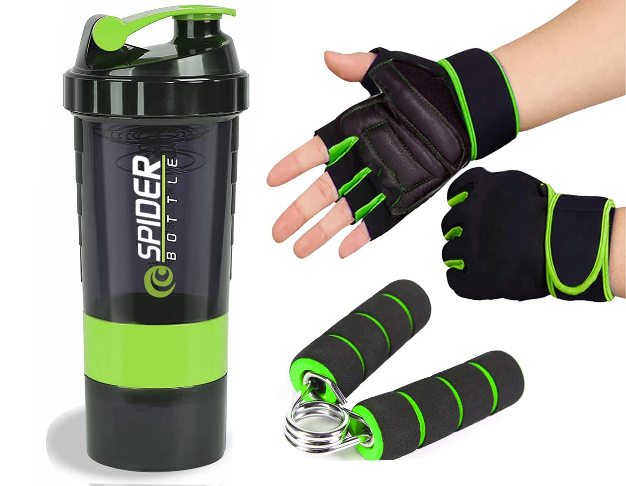 Shaker Bottle Sports Combo Gym Shaker with Gym Glove and Mini Gripper for Gym & Fitness Kit|Gym Shaker|Workout Bottle|Fitness Grip|Gym Workout Grip|Workout Leatherette Gloves for Men&Women (B0BVB2S9GK) Amazon Price History, Amazon Price Tracker