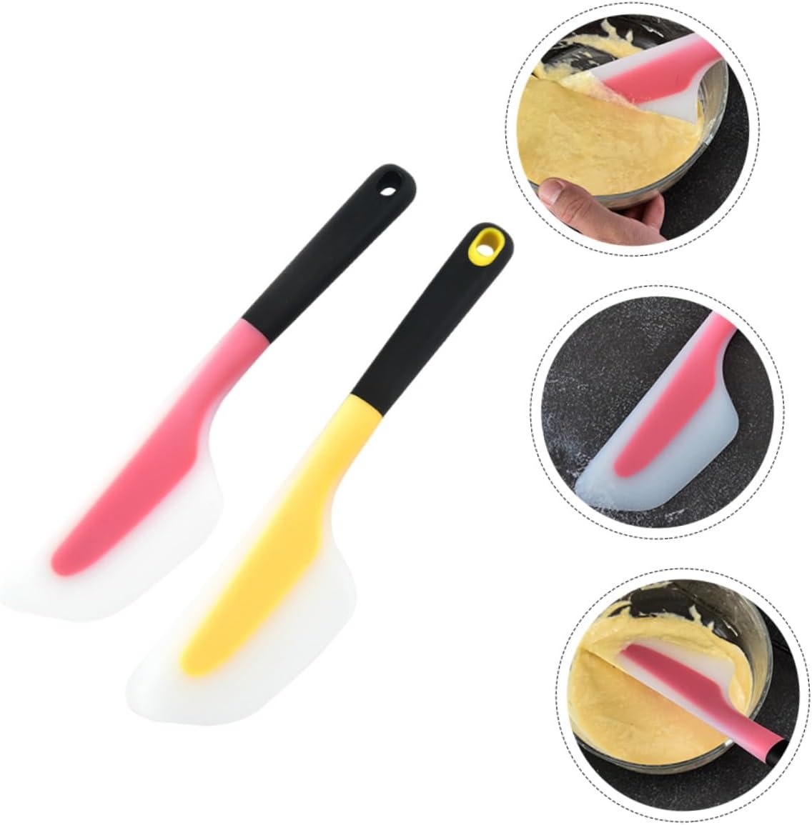 2pcs Butter and Cheese Spatula Silicone Scrapers for Baking Spreading and Kitchen Use Heat Resistant Lightweight