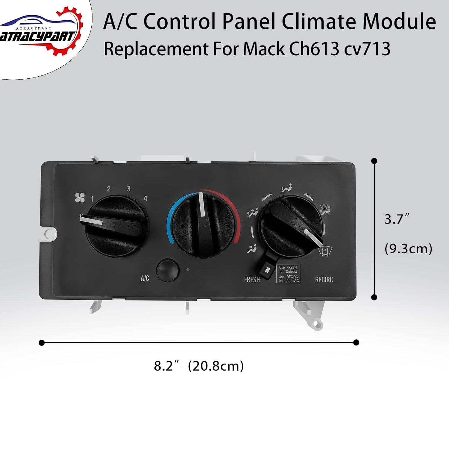 A/C Control Panel Climate Control Plate Module, Compatible with 2001-2005 Mack Ch613 cv713, Replace OE#: 7787-880011, 11-1225, 1000149542, 3899002, 850-7450
