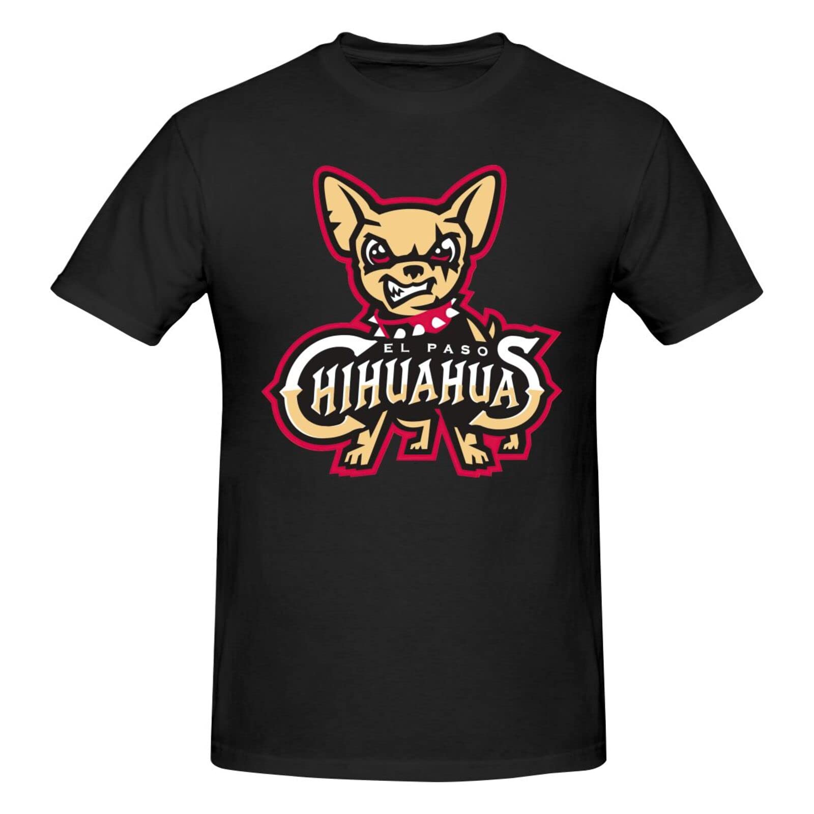 El Paso Chihuahuas Men Cotton Crew Neck Short Sleeve T-Shirt Funny Tee Shirts Black