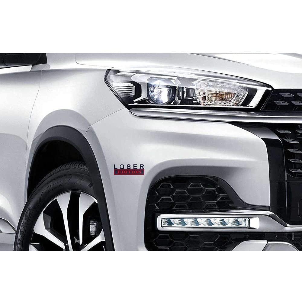 Universal Lose Edition Emblem Sticker Replacement Car Truck SUV Compatible with Ford F150 Jeep Dodger Chevrolet Chevy Silverado Badge Tailgate Badge Front Grille Hood Trunk (Black+Red)