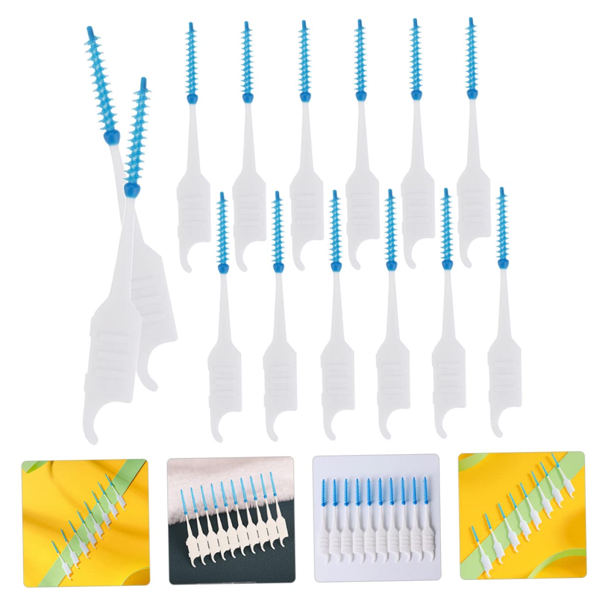 Beaupretty 800 Piezas Cepillo Interdental Palillos De Selección De Limpiador Bucal Limpiador Portátil Hilo De Viaje Codo Exterior Viajar Cabeza De Cepillo De Tpe De Grado Alimenticio