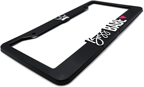 Miniatura 2 de Boss Babe - Marco de matrícula elevado 3D | 1 paquete de cubierta para placa de automóvil | Soporte universal para placa de automóvil negro de EE.