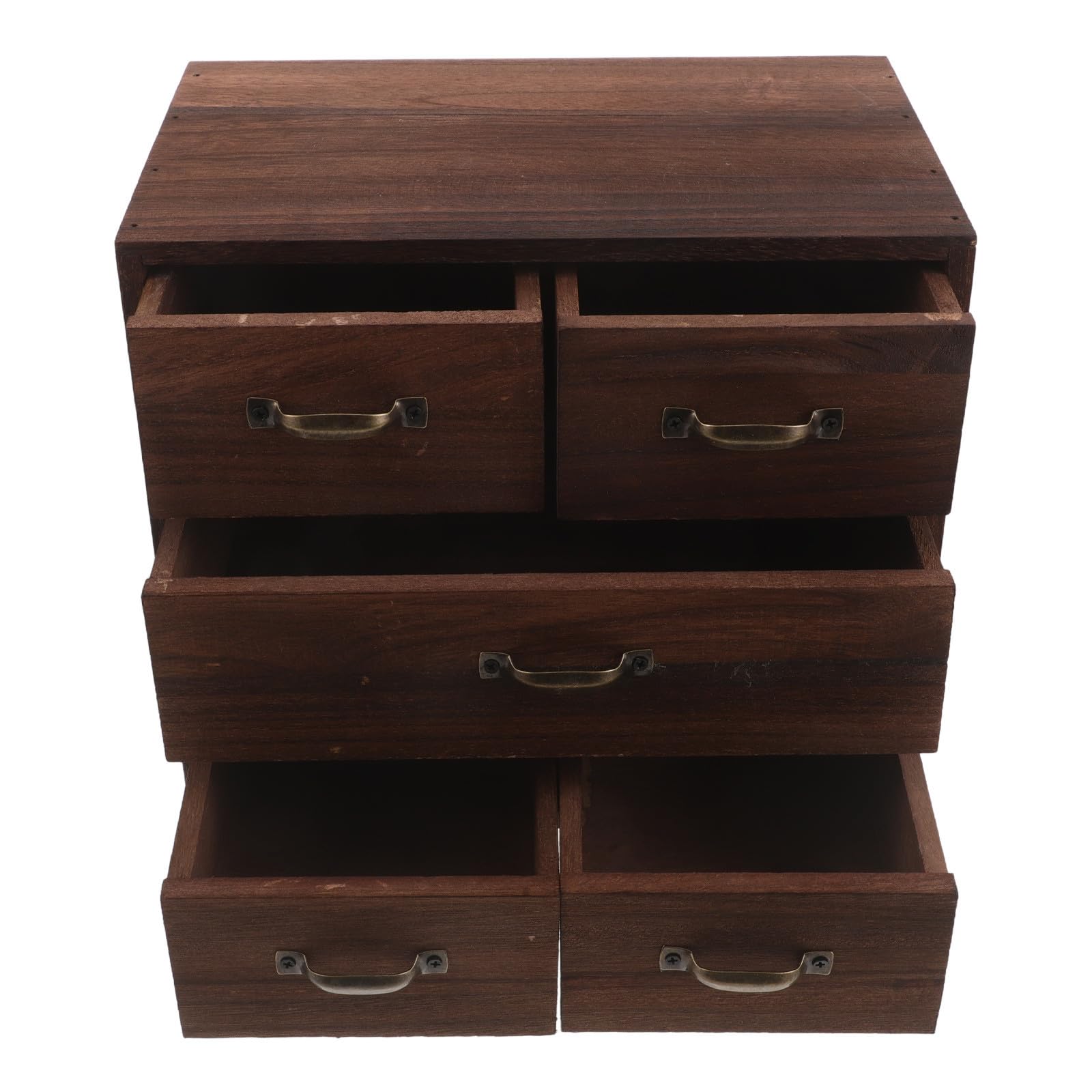 Organizador de Escritorio de Madera con 5 Cajones Multilayer, Construcción Estable y Capacidad Versátil para Oficina y Tocador Moderno