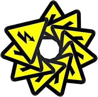 VILLCASE 30pcs Triangle Electrical Shock Hazard Risk Warning Sign Self Adhesive Peel and Stick Vinyl Sticker for Machine Instrument Equipment