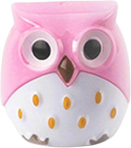 Miniatura 6 de Sacapuntas de color aleatorio, diseño de búho de animales de dibujos animados, doble agujero, papelería creativa, premio escolar, sacapuntas para