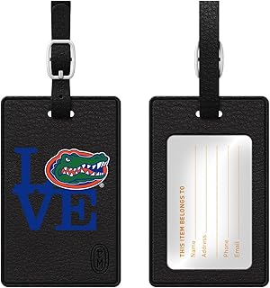 OTM Essentials University of Florida Faux Leather Luggage Tag, Durable Travel Accessories with Adjustable Strap and ID Card, Love