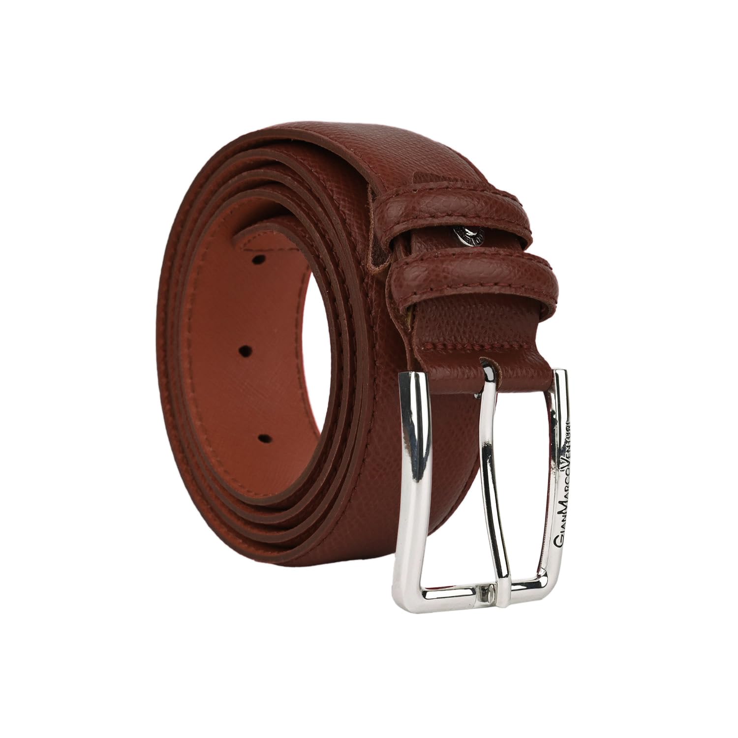 GianMarcoVenturi Cintura In Vera Pelle, Unisex per Uomo e Donna, Made In Italy, Accorciabile, 3,5 cm, Con Scatola