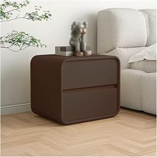 Moderna Mesita de noche marrón con 2 cajones, mesita de noche moderna, mesa auxiliar de madera for sofá for dormitorio, sala de estar, pasillo, 18,5 pulgadas de alto Dormitorio(L50xD40xH47cm)