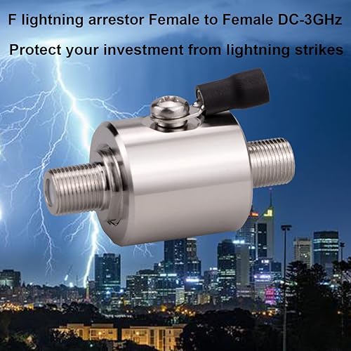 Miniatura 2 de Whisary Tipo F Pararrayos Hembra a Hembra 75 ohmios Celular 2G 3G 4G LTE CATV Satélite con 90V Tubo de Gas Coaxial Lightning Aresster