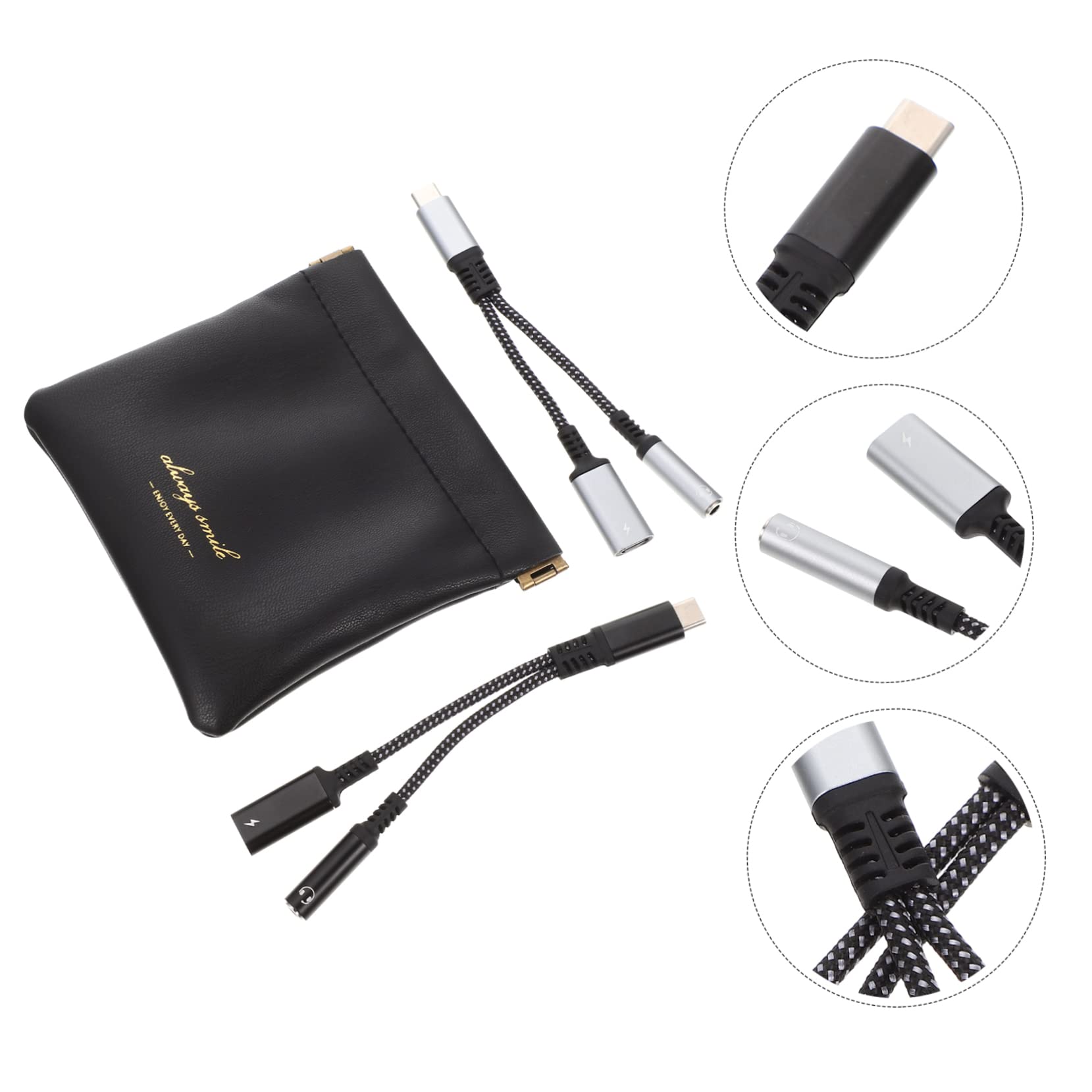 PartyKindom 4 Stück Typc Kopfhörer Schalter Adapter Für Kopfhöreranschluss Typ c Adapter Typ c Auf 3,5 Mm 3,5-mm-Audio 5mm Charger USB Hähnchen Essen Aluminiumlegierung