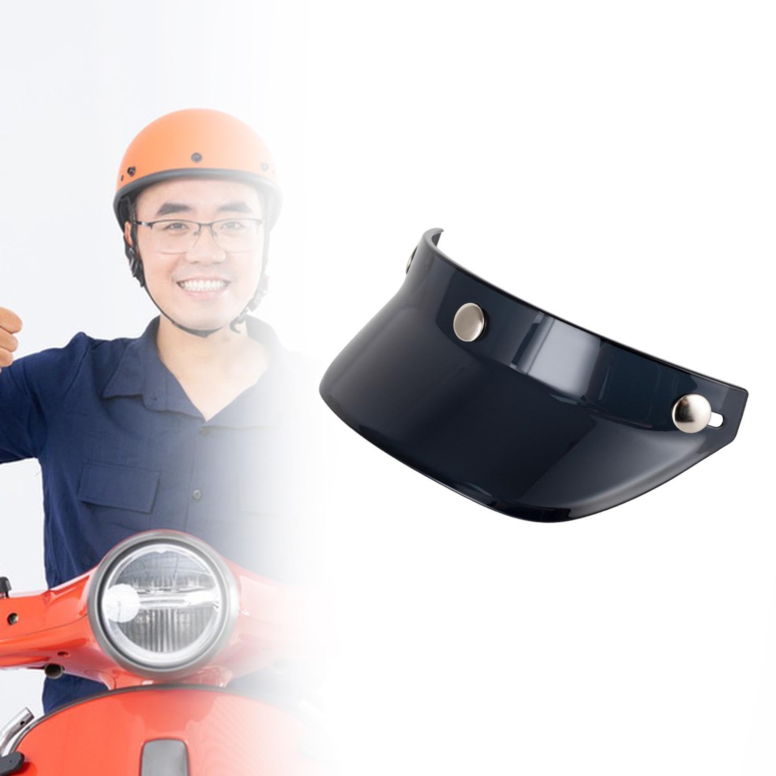 TTETTZ Helmet Visor Peak Cover Visor Sunshield Peak 3 Snap Helmet Visor Protector for Helmets with 3 Buttons Parts, Black