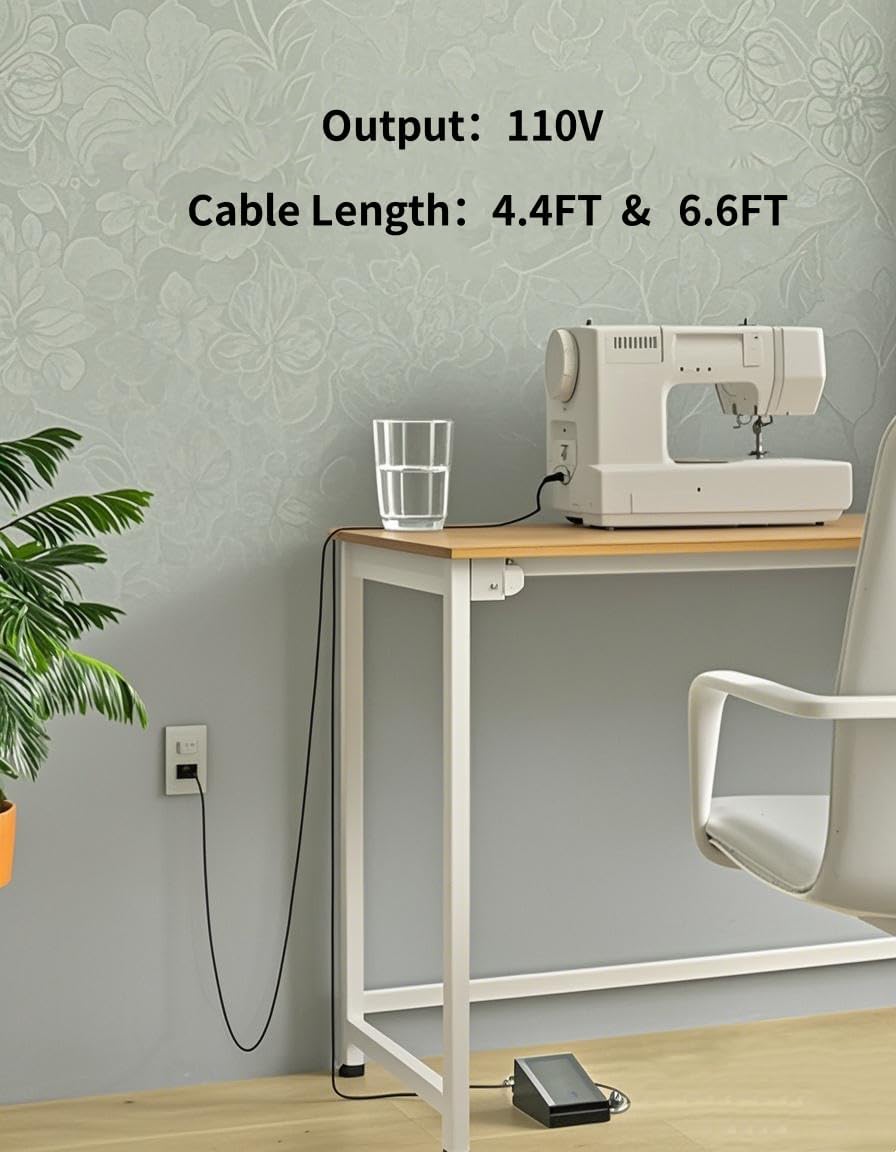 Foot Pedal Power Cord Compatible with Janome 033770217 YC-482J-1 HD3000 HD1000 2212 11706 3125 204d 3434d 3128 415 8002d 7933, Pedal and Power Cord for Janome & Kenmore Sewing Machine