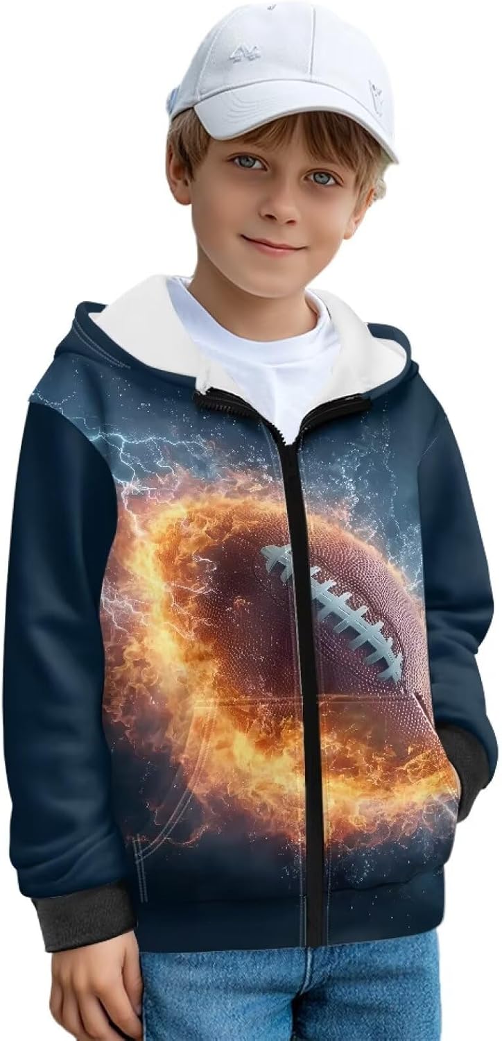 Boys Zip Up Hoodies Trendy Fleece Sweatshirts Casual Jackets Clothes 2025 Fall Fashion Outfits